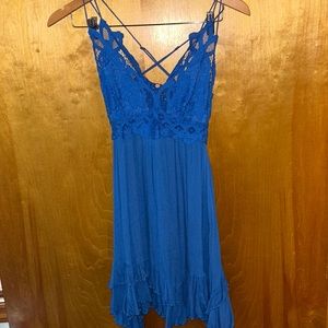 Blue strappy summer dress
